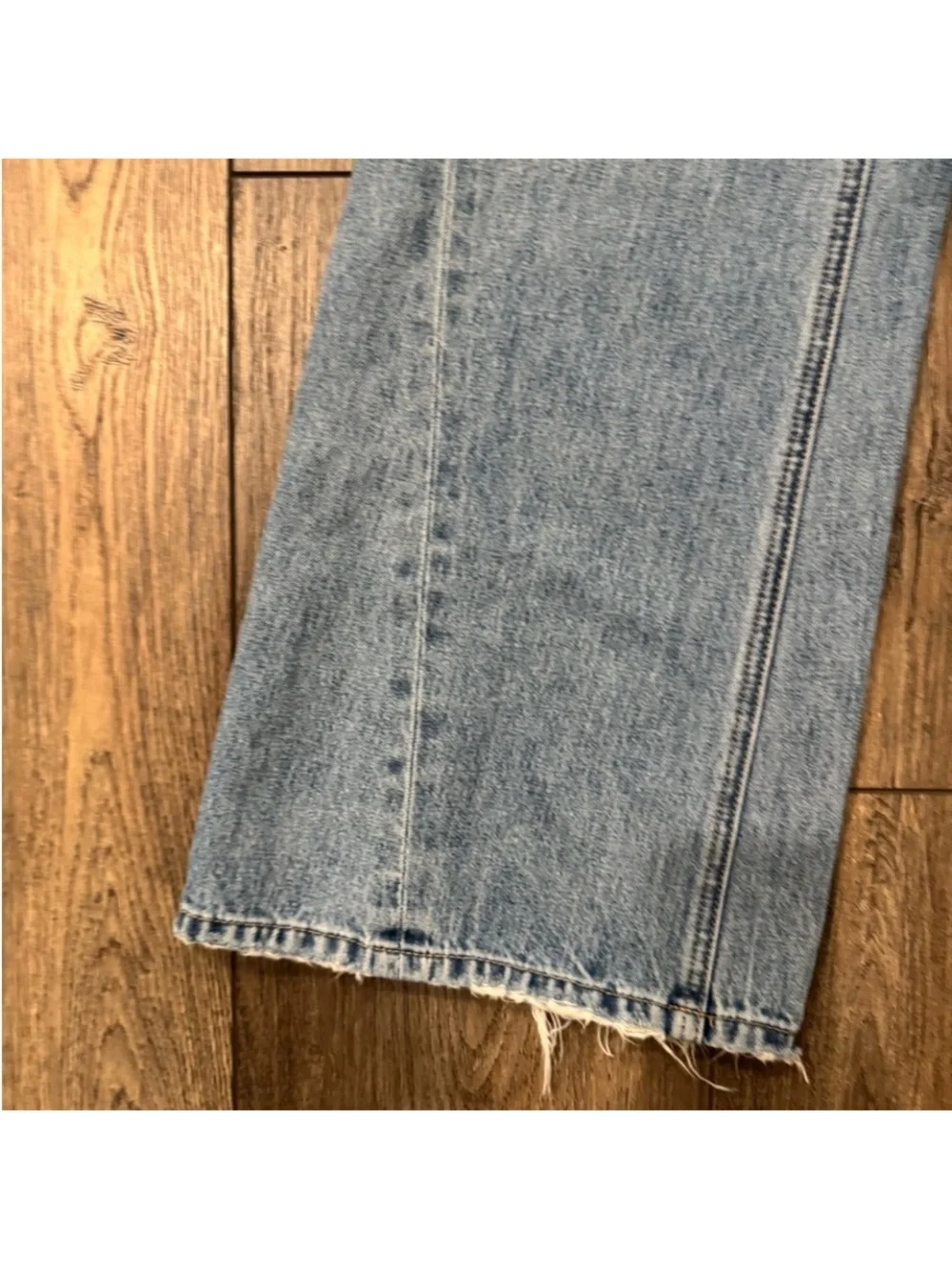 Pistola Women’s Vintage-Inspired Light Blue Distressed Wide Leg Jeans Size 26